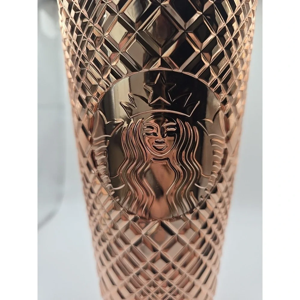 New Starbucks 2023 Holiday‎ Jeweled Rose Gold Venti Tumbler
